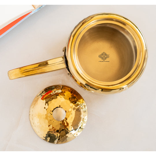 Elegant stainless steel handi for cooking, with hammered design