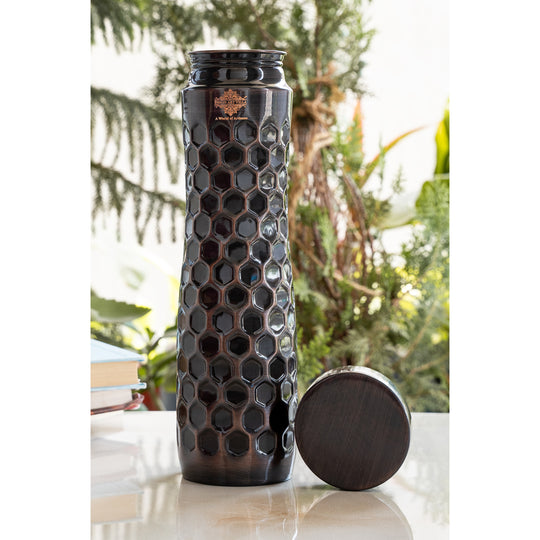 Pure Copper Water Bottle Antique Hammered Design – 1L