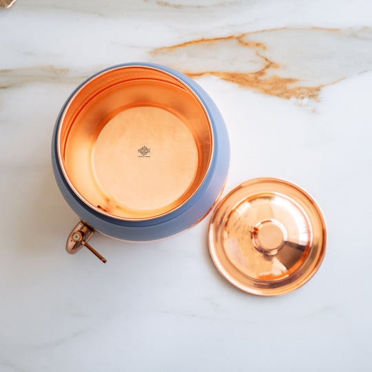 Copper Water Pot with Hammered Design & Silk Finish, 7000 ML