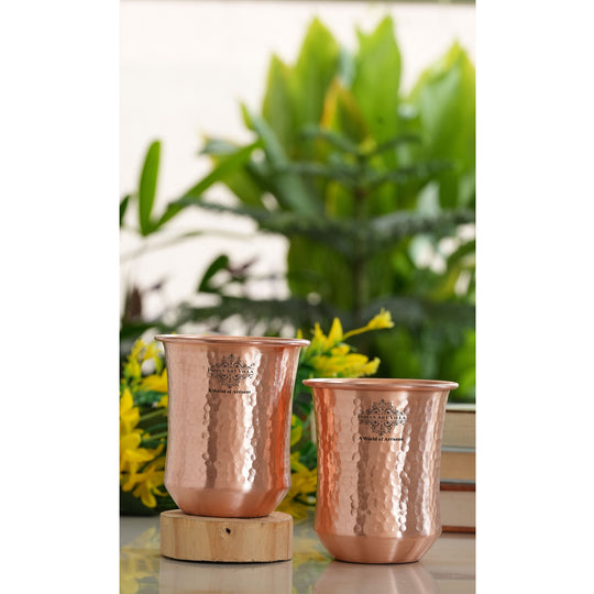 Pure Copper Hammered & Smooth Design Glass