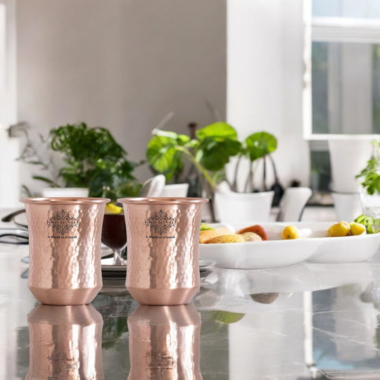 Pure Copper Hammered & Smooth Design Glass