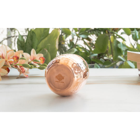 Pure Copper Round Shaped Glass  550 ml