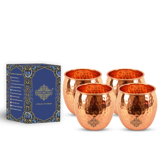 Pure Copper Round Shaped Glass  550 ml