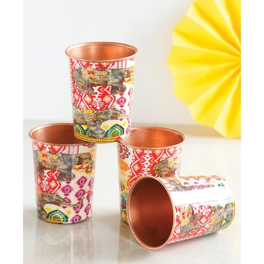 Pure Copper Glass Rajasthani Meena "Padharo Mhare Desh" Printed Theme