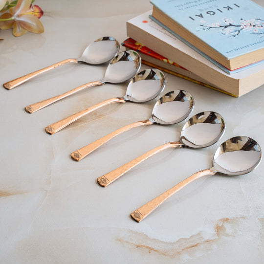 Steel Copper Soup Spoon – 17.8 cm