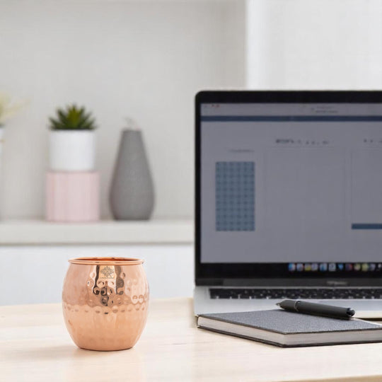 Pure Copper Round Shaped Glass  550 ml