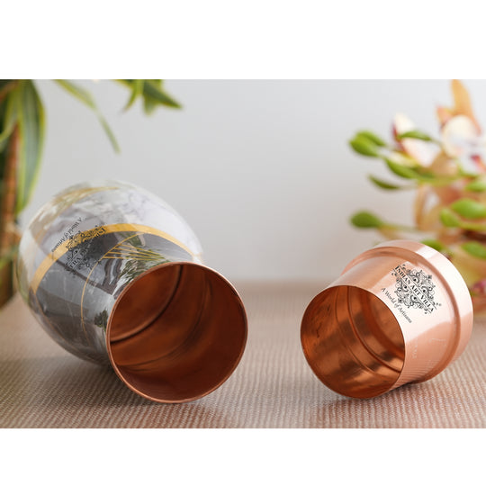 Pure Copper  Bedroom Bottle, Gold Print Luxury Design- 950 ml