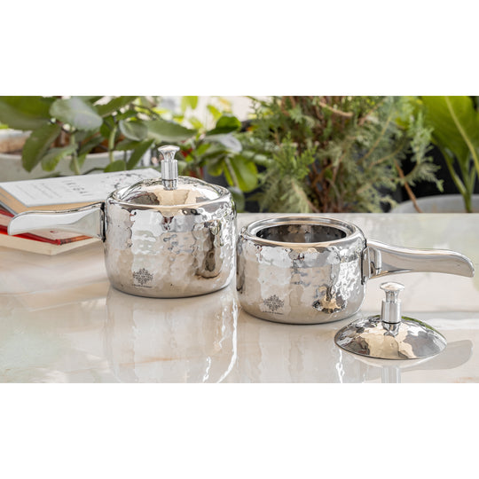 High-quality stainless steel handi with lid, perfect for traditional cooking