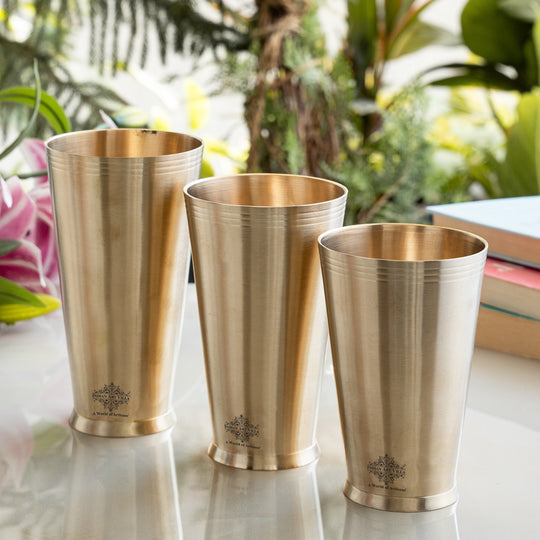 Pure Brass Matt Finish Lassi Glass