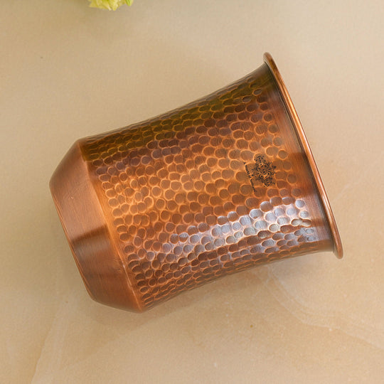 Copper tumbler for healthy Ayurvedic drinking use
