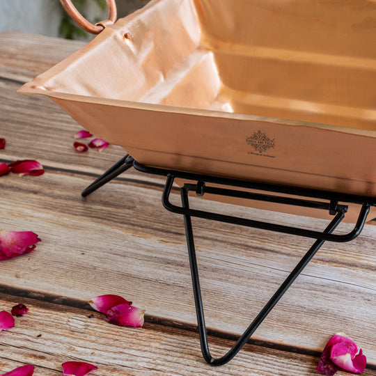 Pure Copper Hawan Kund With Handle On Both Side, For Yagya, Hawan & Poojan Purpose