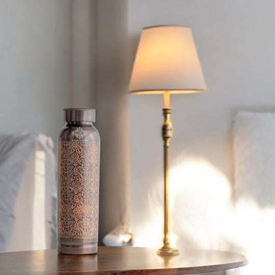 Pure Copper Bottle with Antique Embossed Design – 900 ML