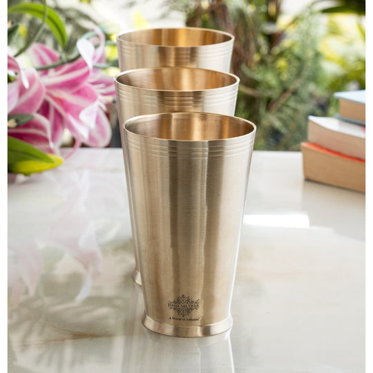 Pure Brass Matt Finish Lassi Glass