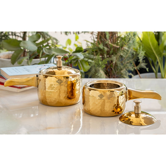 High-quality stainless steel cooker with luxurious PVD gold coating