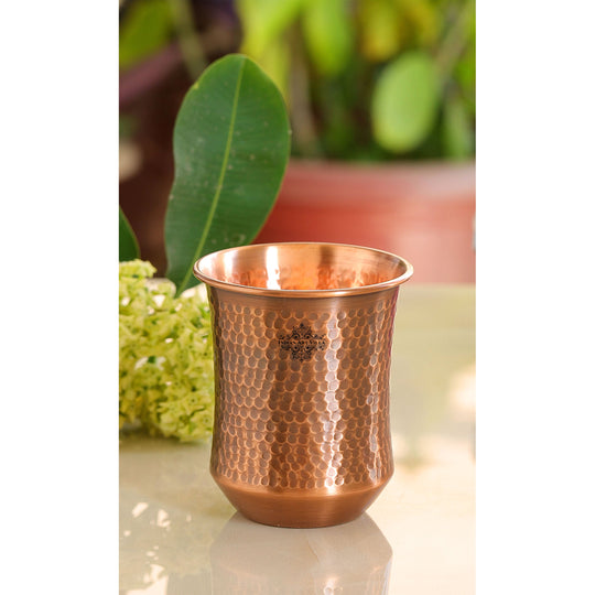 Pure Copper Hammered & Smooth Design Glass