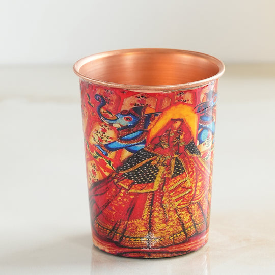 Pure Copper Glass Rajasthani Meena "Padharo Mhare Desh" Printed Theme