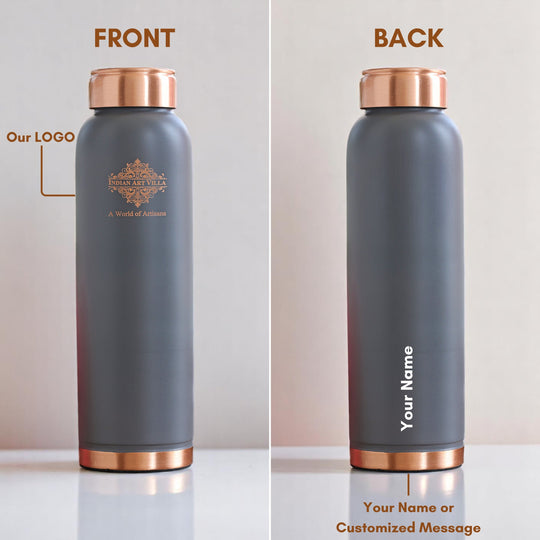 Personalized Copper Silk Finish Ergonomic Water Bottle 900 ML