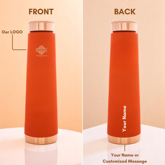 Personalized Copper Pyramid Shape Silk Finish Water Bottle