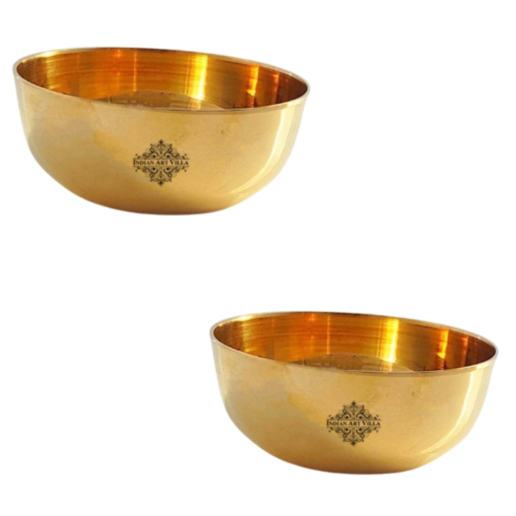 INDIAN ART VILLA Bronze Katori Bowl, Plain Design Dia 8.5 cm