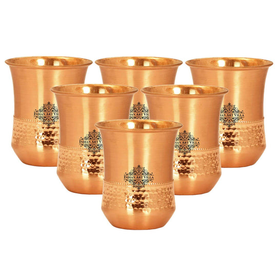 Pure Copper Hammered & Smooth Design Glass