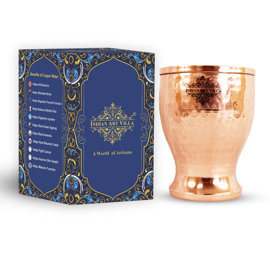 Pure copper tumbler embossed design