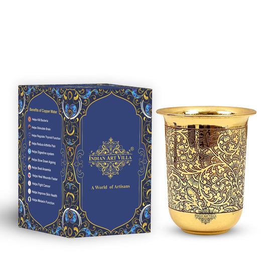 Pure tamba glass with curved embossed design ideal for adding traditional charm to your home decor with floral detailing
