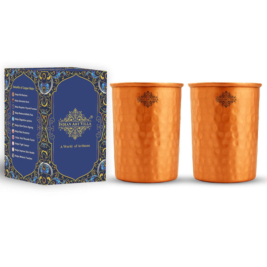 Pure Copper Glass With straight vertical sides- 275 ML