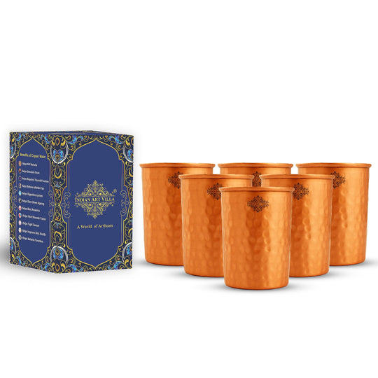 Pure Copper Glass With straight vertical sides- 275 ML