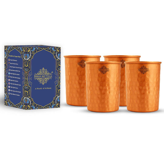 Pure Copper Glass With straight vertical sides- 275 ML