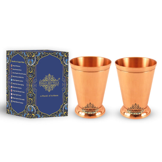 Traditional copper tumbler set