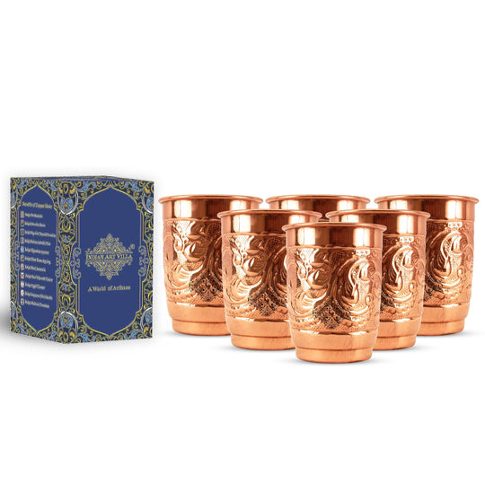 Copper drinking glass for wellness use