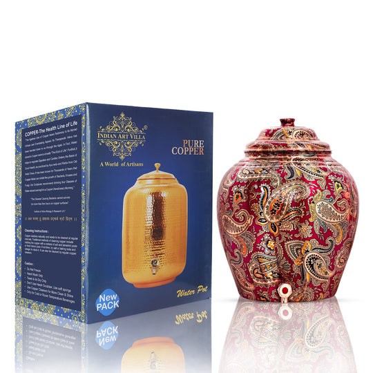 5 litre round copper water dispenser with tap at wedding water service station – copper matka 5 litre price