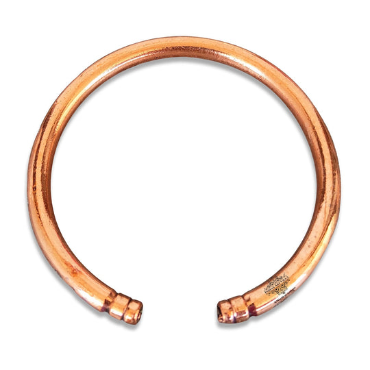 Copper Round Kada, Shine Finish Plain Design