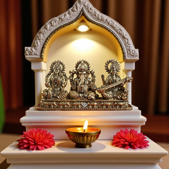 Pure Brass Ganesh Ji Murti With laxmi Ji