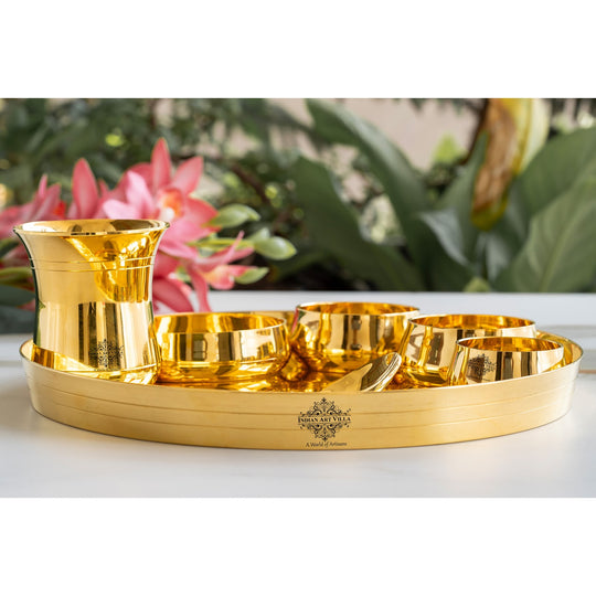 Luxury Brass 7 Piece Dinner Set with Gold Finish