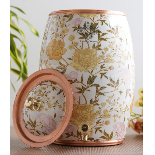 5 litre diamond copper matka with tap in retail carton – copper matka 5 litre price