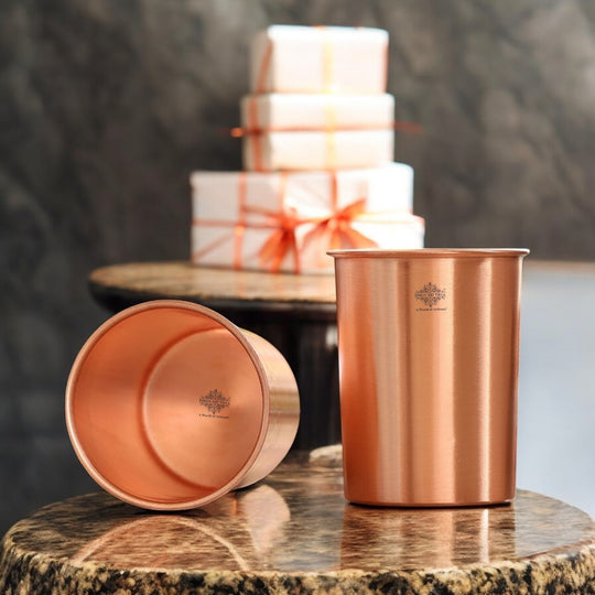 Pure Copper Glass With straight vertical sides- 275 ML