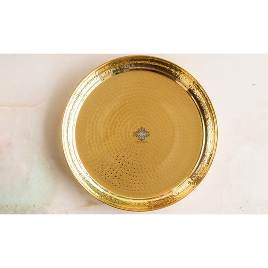 Pure Brass Hammered Plate/Thali - A Timeless Blend of Craftsmanship and Elegance Tableware| Dinnerware