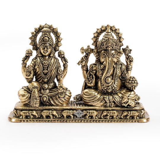 Pure Brass Ganesh Ji Murti With laxmi Ji