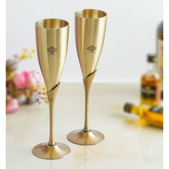 Pure Brass Antique Finish Champagne Glass Set