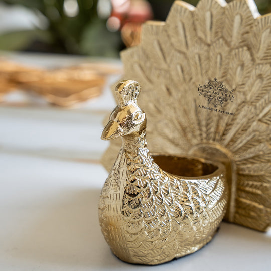 Peacock Gold Finish Showpiece - Decorative Holder