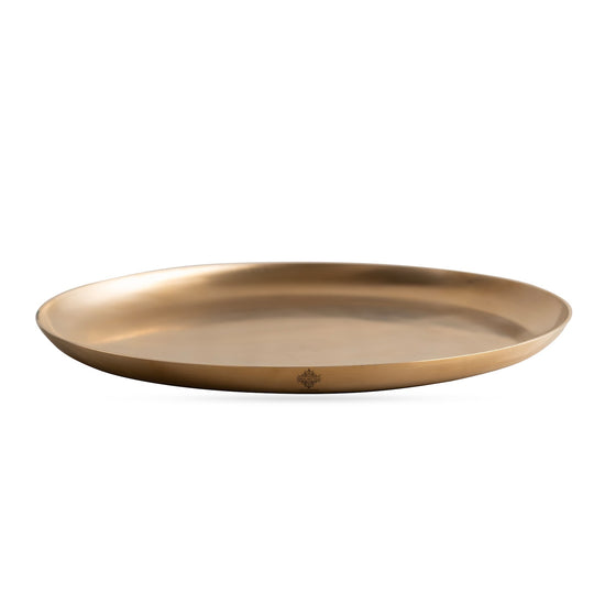 Handcrafted Brass Matt Finish Dinner Plate – 30 cm