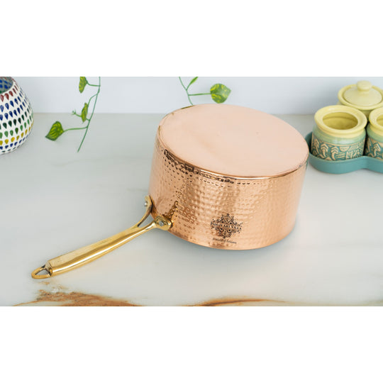 Copper Steel  Hammered  Sauce pan with Tin Lining - Serveware & Cookware