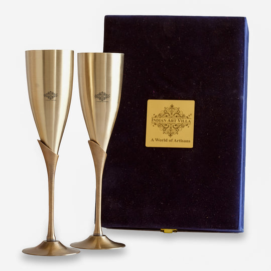 Pure Brass Antique Finish Champagne Glass Set