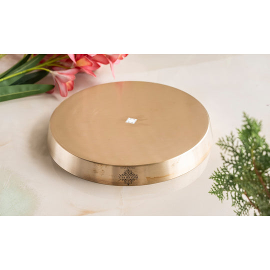 Indian Art Villa Kansa Plate – Bronze Thali with Matte Finish for Healthy Dining, Rituals, and Classic Table Settings.