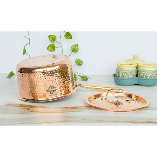 Copper Steel  Hammered  Sauce pan with Tin Lining - Serveware & Cookware
