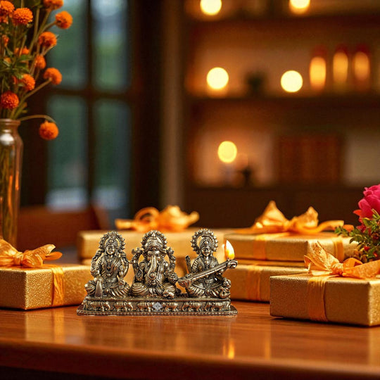 Pure Brass Ganesh Ji Murti With laxmi Ji