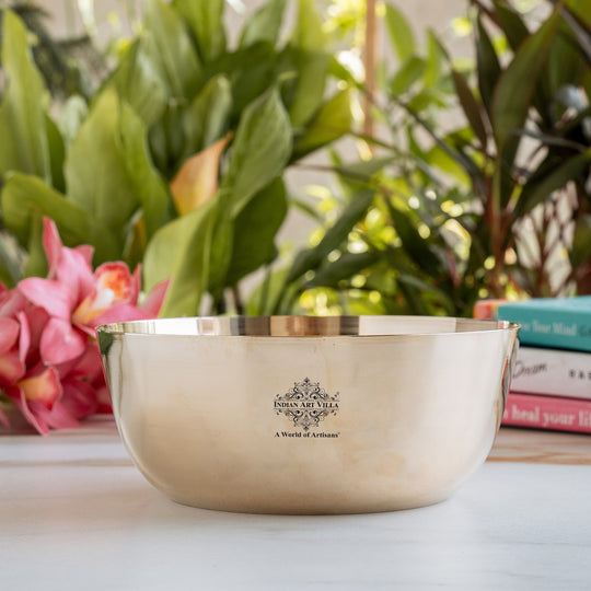 Handmade Pure Bronze Dinner Bowl with Plain Design, Dinnerware, Tableware For Home | Hotel | Restaurant