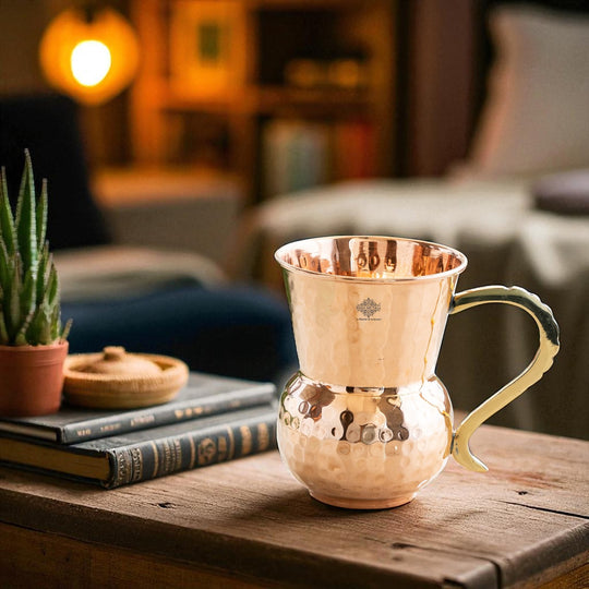 Copper tumbler hammered premium style