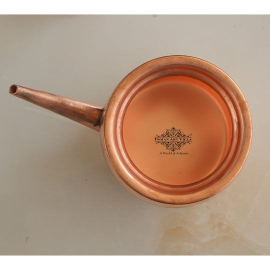 Handmade Pure Copper Karva|Netipot| with Spout, Om Design, Spiritual Items